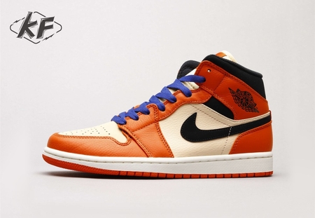 Air Jordan 1 Mid Team Orange Black 36-46