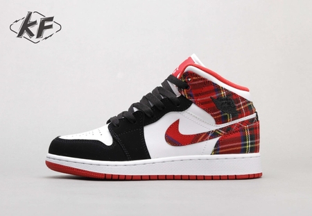 Air Jordan 1 Mid White Plaid 36-40